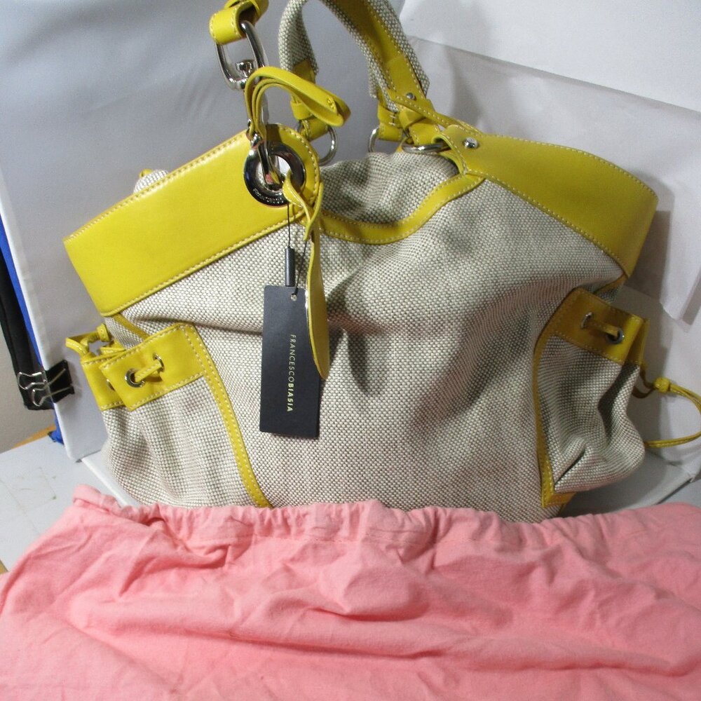 Large NWT Designer Bag Francesco Biasa Yellow Sand